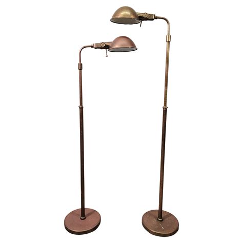 Ralph Lauren Patinated Brass Adjustable Pharmacy Floor Lamps - a Pair ...