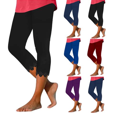 CFLVAEK Summer Capri Leggings for Women Plus Size Yoga Pants Comfy Soft ...