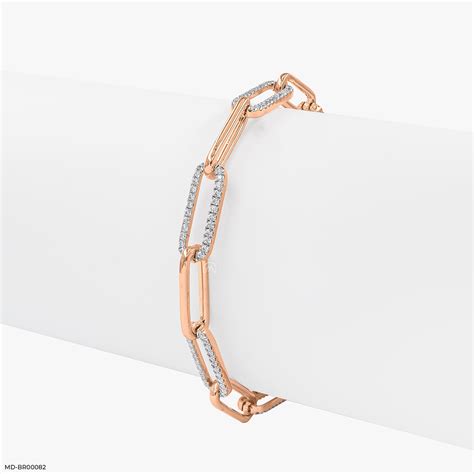 Paperclip Diamond Bracelets 9K Rose Gold – Maiora Diamonds