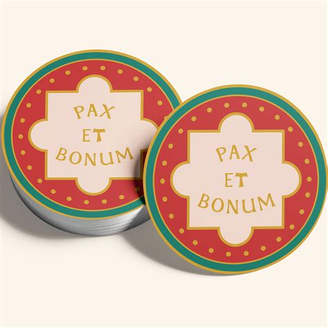 Pax et Bonum Eco-Safe Sticker- Red - Recetas