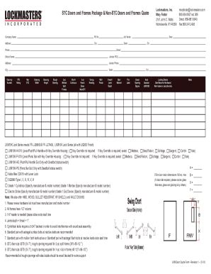 Fillable Online Door Quote Form - Lockmasters Fax Email Print - pdfFiller
