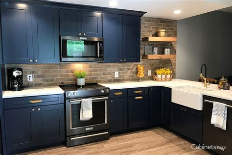 Navy Blue Kitchen Shaker Cabinets at Kathleen Campion blog