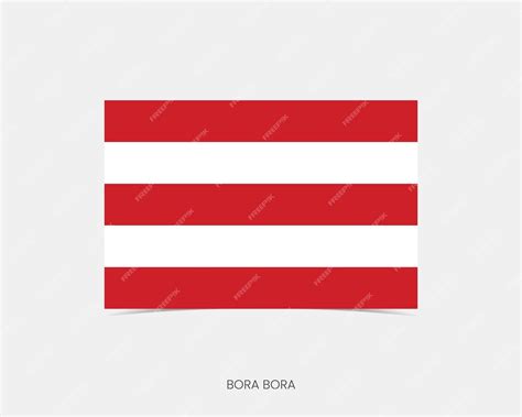 Premium Vector | Bora bora rectangle flag icon with shadow