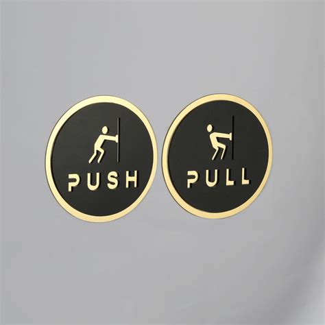 TOPTAG Push & Pull Golden Black Acrylic Signage For Glass Door, Premium ...