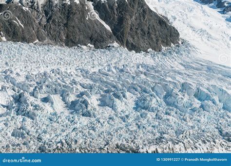 Fox Glacier Close Up Winter Season New Zealand Stock Image - Image of ...