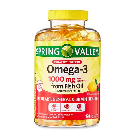 Spring Valley Proactive Support Omega-3 Fish Oil Dietary Supplement ...