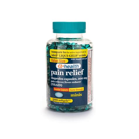 A+ Health Mini Ibuprofen 200mg Softgels - 500 Count | Pain Reliever ...