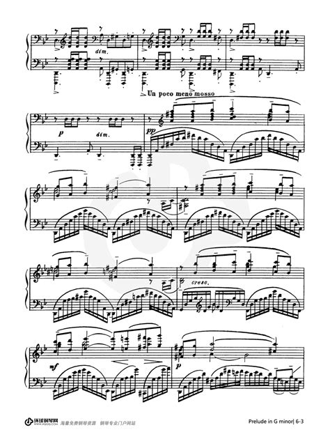 g小调前奏曲（Op.23 No.5）-拉赫玛尼诺夫钢琴谱-拉赫玛尼诺夫g小调前奏曲钢琴谱-环球钢琴网