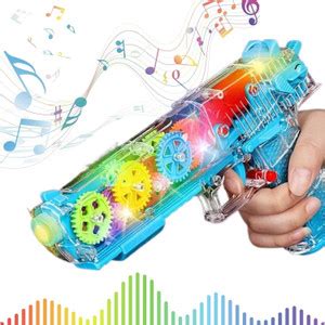 AZEENA Transparent Gear Gun Toy with LED Light And Sound For Kids ...
