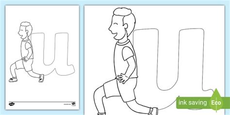 Letter U People Colouring Page - Primary Resources - Twinkl