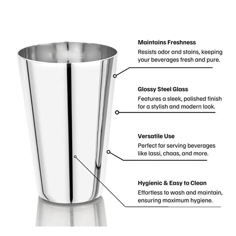 Vinod Stainless Steel Plain Glass | High Quality Tough and Strong Build