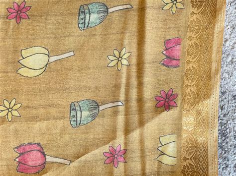 Floral Printed Semi Chanderi Saree |SSN147 – Aham Designer Boutique