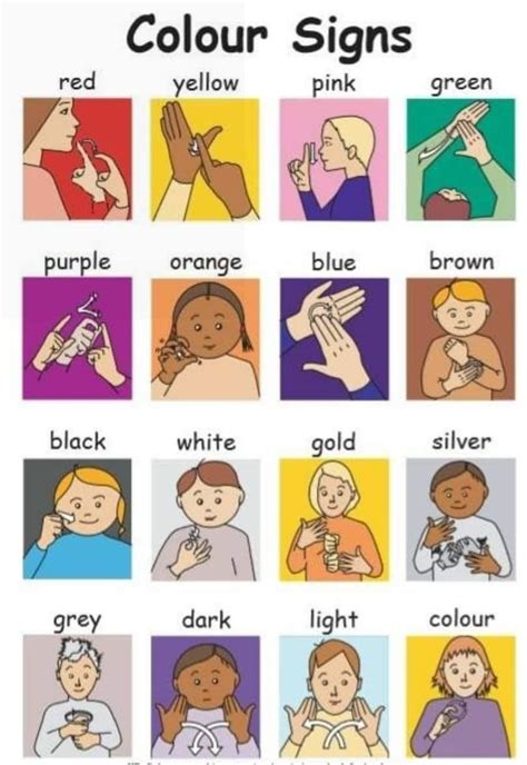 Sign Language Color Chart 的图像结果