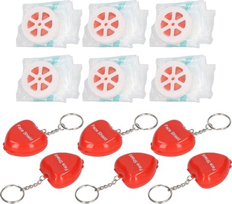 Buy CPR Mask, 6Pcs Portable Hygienic Pocket Facial Cover with Keychain ...