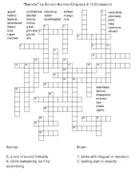 "Swindle" by Gordon Korman Chapters 9-13 Crossword. by Northeast Education