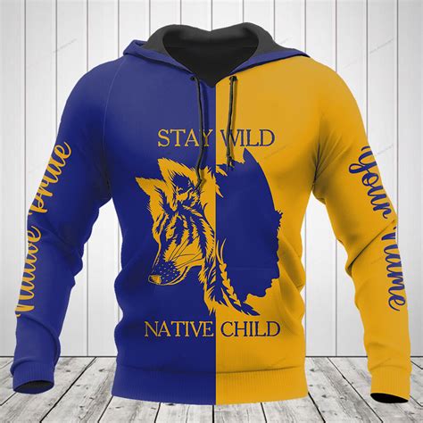 Customize Stay Wild Native Child Blue And Yellow Shirts - Rig Rocket