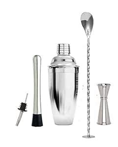 Buy Rudra Exports Cocktail Shaker Bartender Set Stainless Steel Martini ...
