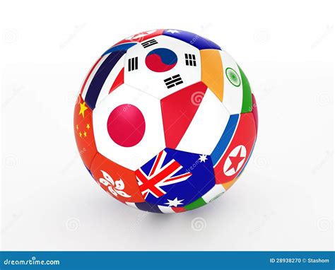 Soccer Ball with Flags of the Asian Countries Stock Illustration - Illustration of country ...