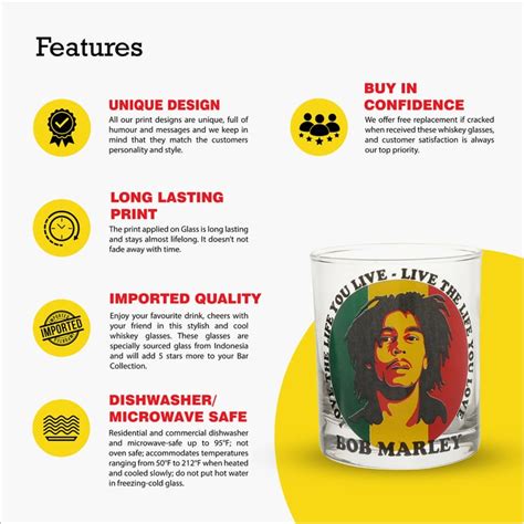 Buy EK DO DHAI Bob Marley Set of 2 Whisky Glasses - 300ml from Ek Do ...