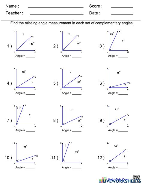 Image result for Complementary Angles Geometry