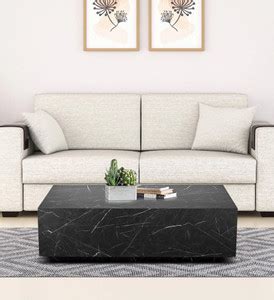 Radha Impex Modern Furniture Wood Black Marble Look Coffee Table ...