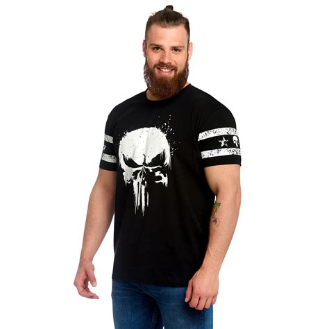 Punisher - Skull Logo T-Shirt with sleeve print black | Elbenwald