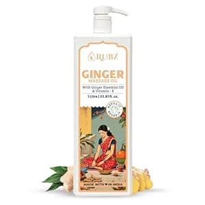 Rubz Ginger Warming Massage Oil | For Relaxing Full-Body Massages, Sore ...