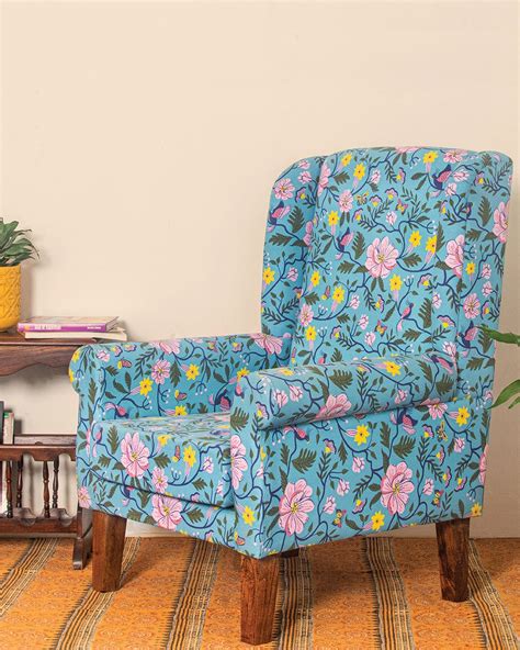 The Begum Wing Chair - Spring Bloom