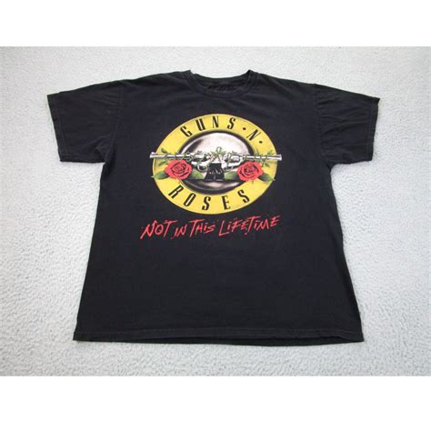 Vintage GUNS N ROSES Shirt Mens L Black Not in this Lifetime Tour Front ...