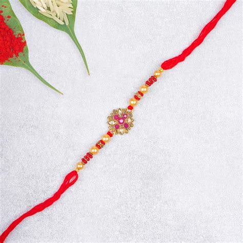 Send Pleasing Pink Diamond Rakhi Online