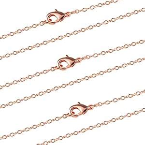 Wholesale 12PCS Rose Gold Plated Solid Brass Flat Cable Chains Bulk ...
