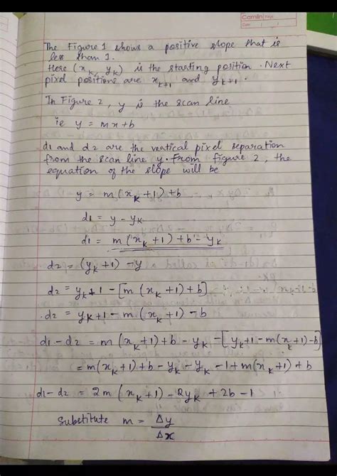 Image result for Example Bresenham's Line Drawing Algorithm