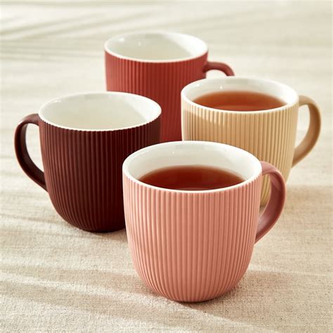 Buy Calyx Bone China Ribbed Coffee Mug - 355ml from Home Centre at just ...