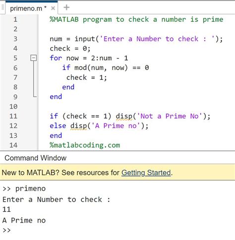 Image result for Prime or Not MATLAB If Else Code