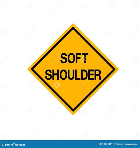 Warning Soft Shoulder Road Symbol Sign, Vector Illustration, Isolate on ...