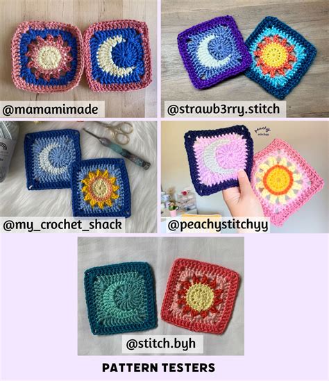 Sun and Moon Granny Square Crochet PDF PATTERN - Etsy