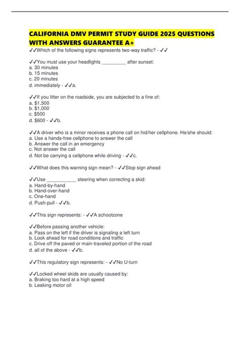 Image result for DMV Study Guide Free