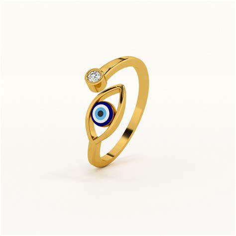 Evil Eye Zeinth Open 925 Silver Ring – PALMONAS