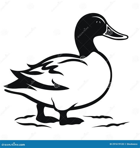 Black And White Duck Clipart