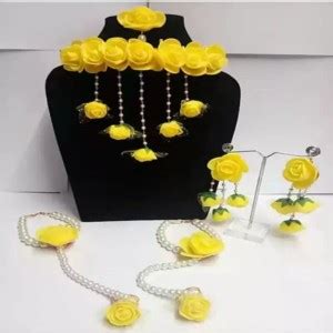 style revolver Fabric Yellow Jewellery Set Price in India - Buy style ...