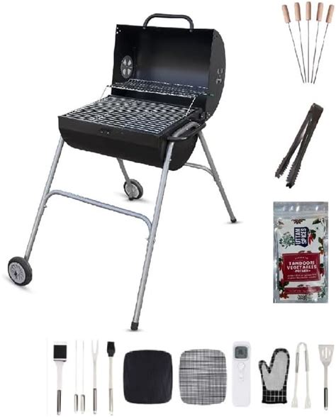 Peng Essentials GrillBeat Drum Barbeque Grill with Accessories for home ...