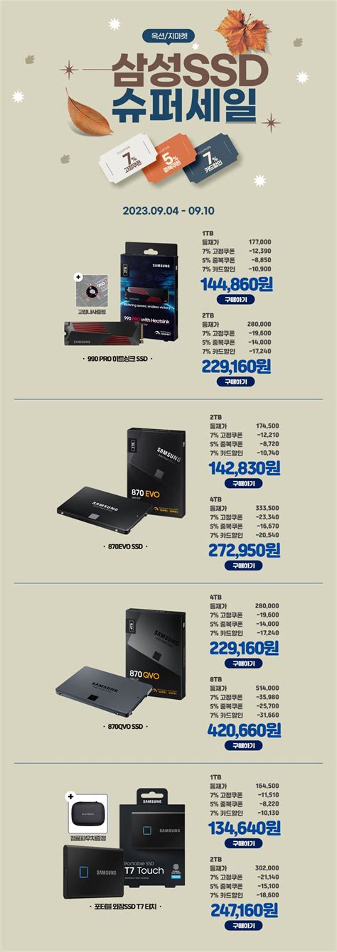 [지마켓] 삼성 SSD 870 EVO 2TB MZ-77E2T0BW (142,830원) (무료) - 핫딜 - 에펨코리아