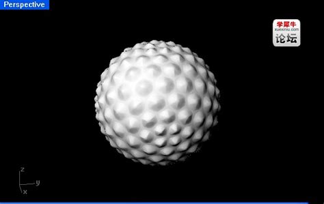 面网格的研究——通过六边形嵌面制作高尔夫球球 - 模型/作品 - 学犀牛中文网 - - 学犀牛中文网