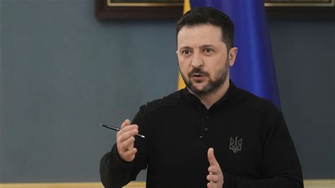 Ukraine's President Volodymyr Zelenskyy speaks during a briefing in Kyiv, Ukraine, Saturday, Jan. 3,