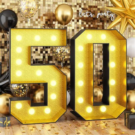 Paeyeq Light Up Numbers 50, 4FT Light Up Numbers 50 Marquee India | Ubuy