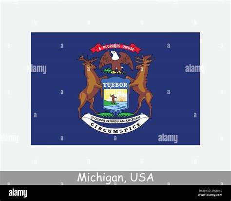 Michigan USA State Flag. Flag of MI, USA isolated on white background ...