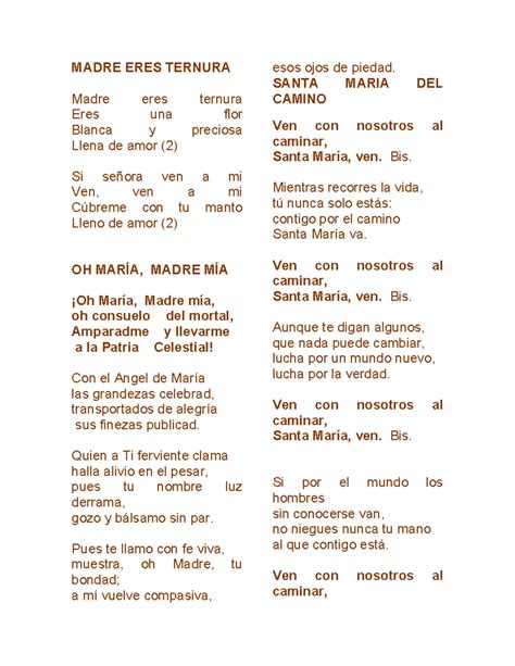 Madre Eres Ternura Letra