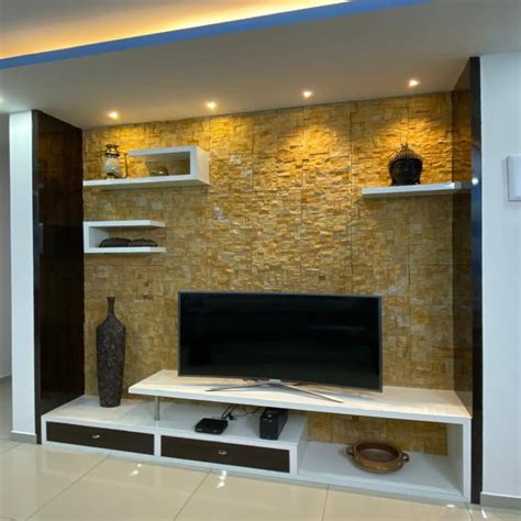 Tv unit with stone cladding | homify