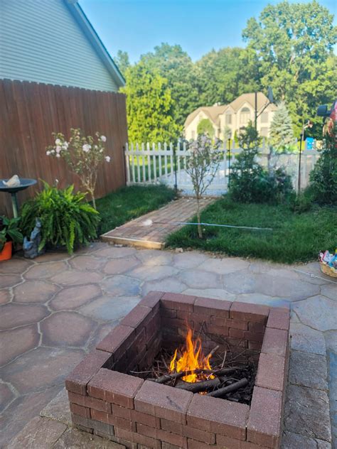 Almost done with my firepit patio! It's my first time doing a project ...