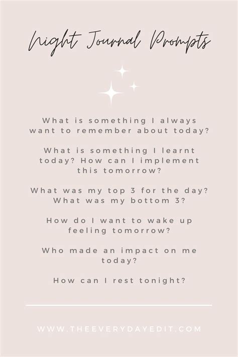 Image result for Night Time Journal Prompts